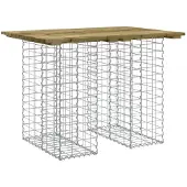 Syfax Gartentisch aus Gabionen 100x70x72 cm Kiefernholz Imprägniert