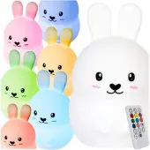 Zolta Silikon-Kaninchen-Touch-Nachtlampe, Farben mit Fernbedienung, kabellose Lampe