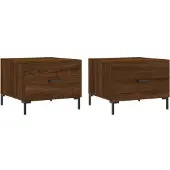 Syfax Couchtische 2 Stk. Braun Eichen-Optik 50x50x40 cm Holzwerkstoff
