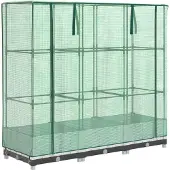 Syfax Hochbeet mit Gewächshaus-Aufsatz Rattan-Optik 120x40x123 cm