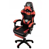 Sonstiges Gaming-Stuhl mit Rückenmassagegerät und Fußstütze für Gamer Rot Modern