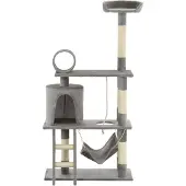 Syfax Katzenbaum mit Sisal-Kratzsäulen 140 cm Grau
