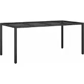 Syfax Gartentisch Schwarz Poly-Rattan