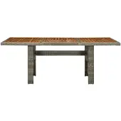 Syfax Gartentisch Braun Poly Rattan und Akazie Massivholz