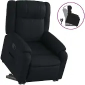Syfax Relaxsessel mit Aufstehhilfe Schwarz Kunstleder