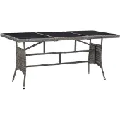 Syfax Gartentisch Grau 170 x 80 x 74 cm Poly Rattan