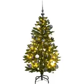 Syfax Künstlicher Weihnachtsbaum Klappbar 150 LEDs & Kugeln 120 cm