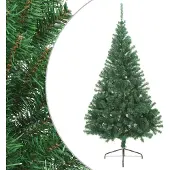 Syfax Künstlicher Halb-Weihnachtsbaum mit Ständer Grün 210 cm PVC