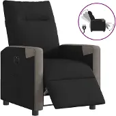 Syfax Relaxsessel Elektrisch Schwarz Stoff