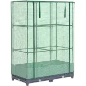 Syfax Hochbeet mit Gewächshaus-Aufsatz Rattan-Optik 80x40x123 cm