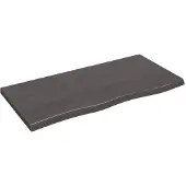 Syfax Waschtischplatte Dunkelbraun 100x50x(2-4)cm Massivholz