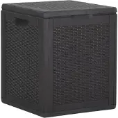 The Living Store Garten-Aufbewahrungsbox 90 L Schwarz PP Rattan