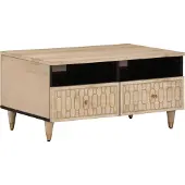 Syfax Couchtisch 80x54x40 cm Massivholz Mango