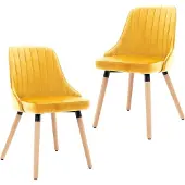 vidaXL Esszimmerstühle 2 Stück Samt Gelb