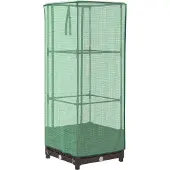 Syfax Hochbeet mit Gewächshaus-Aufsatz Rattan-Optik 40x40x123 cm