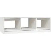 Syfax Couchtisch Weiß 110x50x34 cm Massivholz Kiefer