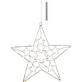 Spetebo Metall Stern 30 LED - silber / gold - ca. 50 cm