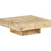 Syfax Couchtisch 80x80x28 cm Massivholz Mango