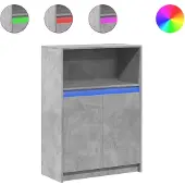 Syfax Sideboard mit LED Betongrau 72x34x100 cm Holzwerkstoff