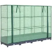 Syfax Hochbeet mit Gewächshausabdeckung Rattanoptik 160x40x123 cm
