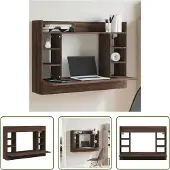 The Living Store Wand-Schreibtisch Braun Eichen-Optik 105x48x75 cm Holzwerkstoff