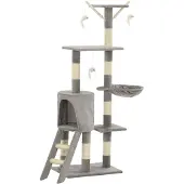 Syfax Katzen-Kratzbaum mit Sisal-Säulen 138 cm Grau