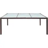 Syfax Garten-Esstisch Braun 200×200×74 cm Poly Rattan