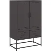 Syfax Highboard Schwarz 68x39x111,5 cm Stahl