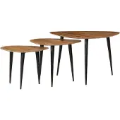 Syfax 3-tlg. Couchtisch-Set Massivholz Akazie