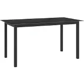 Syfax Gartentisch Schwarz 150x90x74 cm Aluminium und Glas