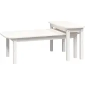 Syfax 2-tlg. Couchtisch-Set Weiß Massivholz Kiefer