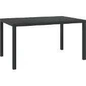 Syfax Gartentisch Schwarz 150x90x74 cm Aluminium und WPC