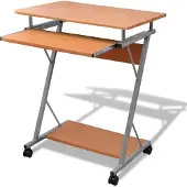 Syfax Computertisch Computerwagen PC Tisch Bürotisch Laptop auf Rollen braun