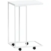 Syfax Beistelltisch mit Rollen Weiß 40x30x63,5 cm Holzwerkstoff