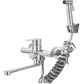 OEM Küchenarmatur, Wandmontage, Ausziehbarer Auslauf, Nickel