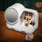 360Home LED Kosmetik-Organisator Make up Schminke Aufbewahrung Schminkkasten Weiß
