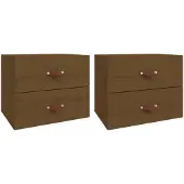 Syfax Wand-Nachttische 2 Stk. Honigbraun 50x36x40 cm