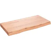 Syfax Waschtischplatte Hellbraun 80x40x(2-6) cm Massivholz Behandelt