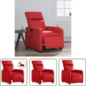 The Living Store Relaxsessel Elektrisch Rot Kunstleder
