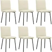 Syfax Esszimmerstühle 6 Stk. Creme Samt