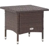 Syfax Beistelltisch Braun 50x50x47 cm Poly Rattan
