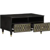 Syfax Couchtisch 80x54x40 cm Massivholz Mango