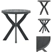 vidaXL Bistrotisch Anthrazit Ø70 cm Kunststoff - Gartentische