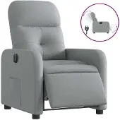 Syfax Relaxsessel Elektrisch Hellgrau Stoff