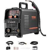 Vevor MIG-Schweißgerät, 130 A synergetische MIG-Schweißmaschine, 3-in-1-Flusskern-MIG/MMA/Lift-TIG-Mehrprozess-Schweißer, Welder mit IGBT-Wechselrichtertechnologie und digitalem Anzeigebildschirm