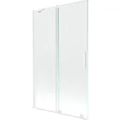 Mexen Velar Badewannen-Falttür 2-teilig, verschiebbar 110 x 150 cm, transparent, weiß - 896-110-000-01-20