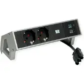 Bachmann DESK2 2xP40 1xUSB A/C 22W, 0,2m GST18 INOX Italia