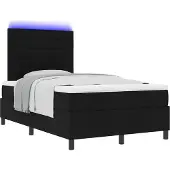 Syfax Boxspringbett mit Matratze mit LED Schwarz 120 x 200 cm Stoff