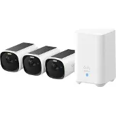 Eufy eufyCam E40 3-Cam Kit + HomeBase S280, IP-Sicherheitskamera, Draußen, Verkabelt & Kabellos, Wand, Schwarz, Weiß, Patrone (Form)