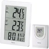 Hama EWS-3000, Weiß, Innen-Thermometer, Außen-Thermometer, Akku